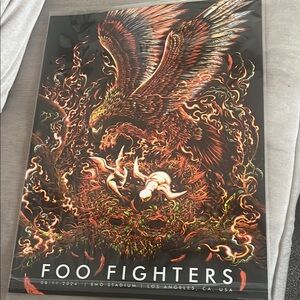 Artistic Poster with Orange Feather